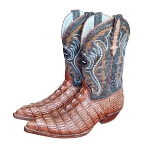 Montenegro Caiman Belly Leather Western Boots  Men's Embroidery
